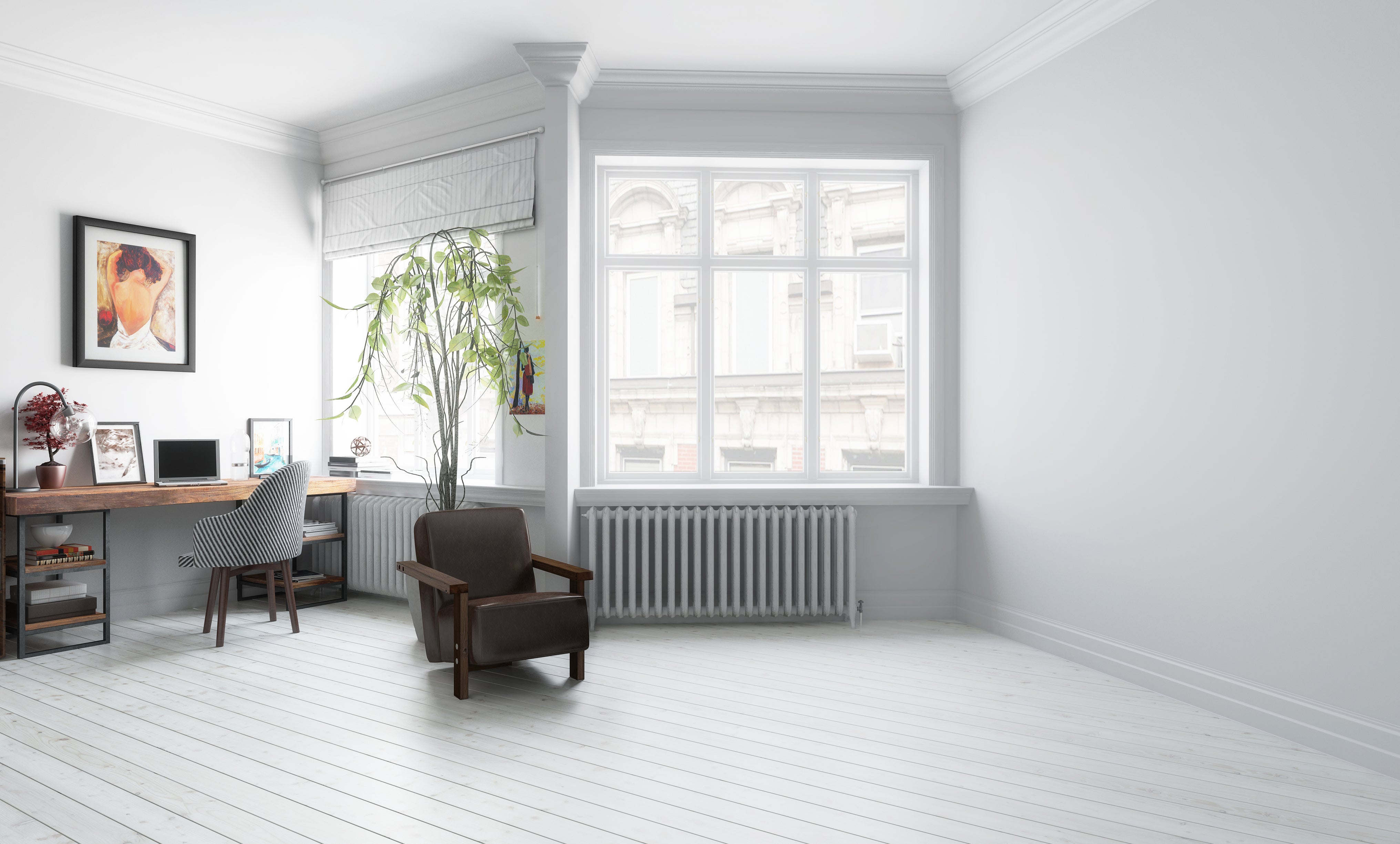 Hydronic underfloor heating system in a home